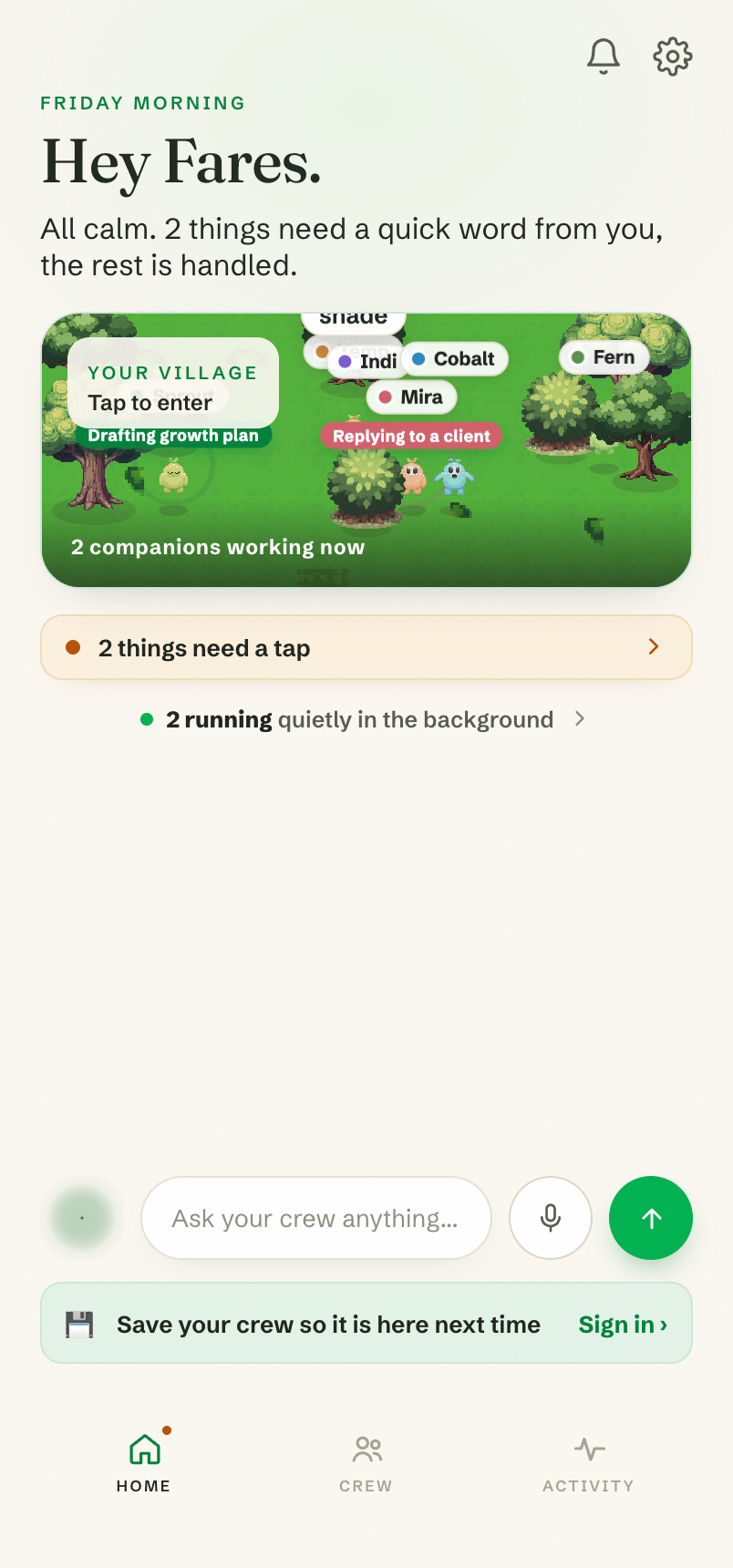 app home (mobile mock)